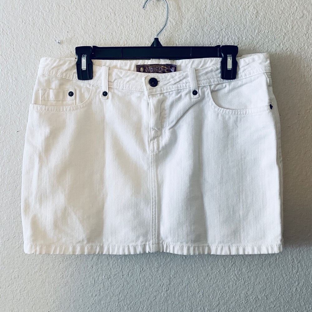 Volcom White Jean Skirt